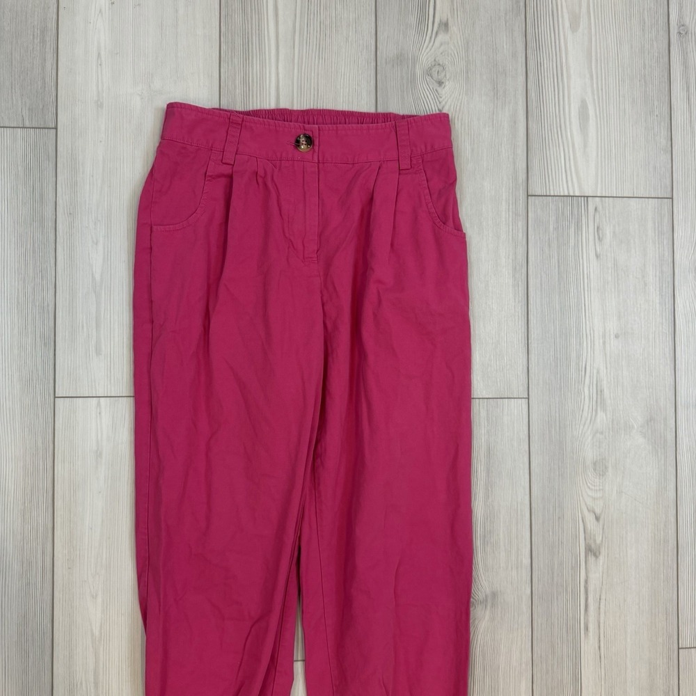 Halara Women's Small Mid Rise Zipper Pocket Casual Cotton Joggers Pink Stretch - Picture 2 of 11